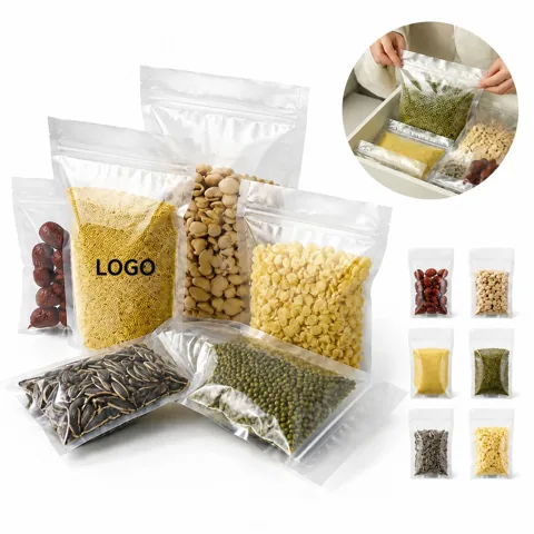 Clear Resealable Food Storage Bags for Pantry, Travel
