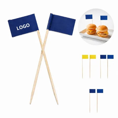 Cocktail Flag Picks Decor Set for Appetizers, Customizable