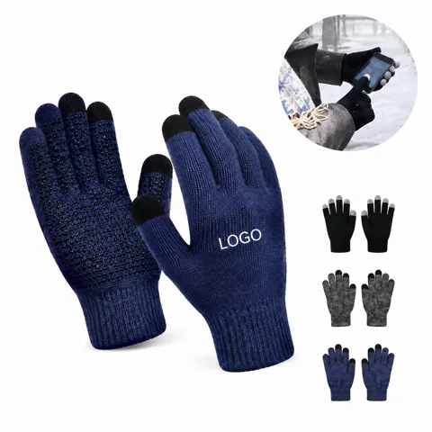 Touchscreen Texting Gloves for Cold Weather, Grey & Black