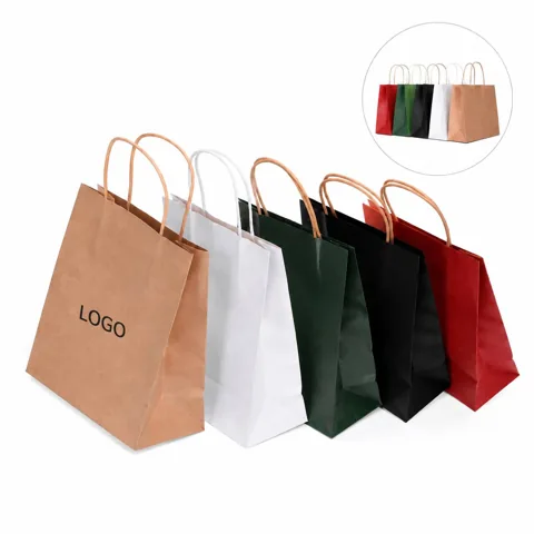 Brown Kraft Handle Gift Bags with Sturdy Handles