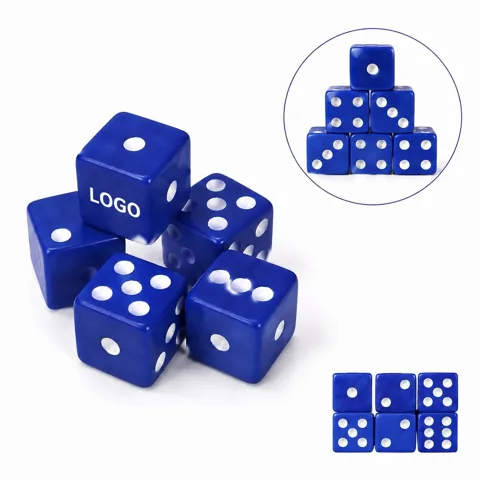 Colorful Acrylic Dice Cubes with White Dots for Games