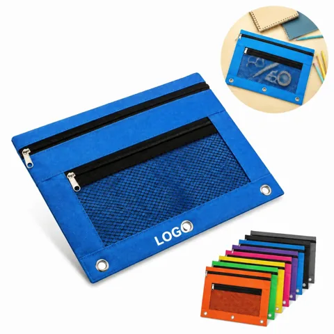 Clear Window Zippered Pencil Case, Polyester Organizer