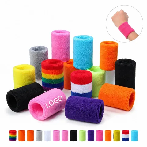 Custom Embroidered Sports Wristband for Sweat Absorption