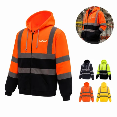 High Visibility Reflective Fleece Hooded Sweatshirt 360°