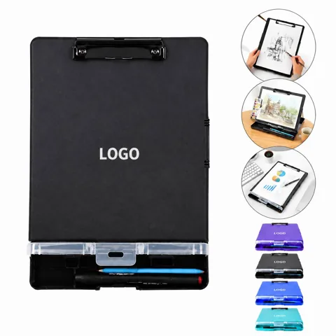 Large Capacity Plastic Clipboard with Pencil Storage