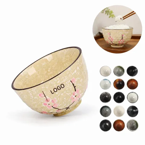 Japanese Porcelain Rice Bowls Set, Durable Asian Dining