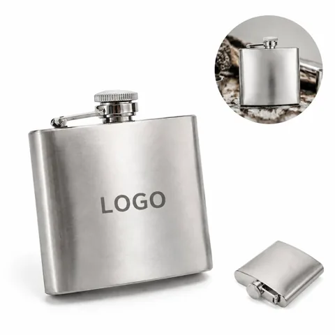 Stainless Steel 6oz Pocket Flask with Leakproof Screw Cap