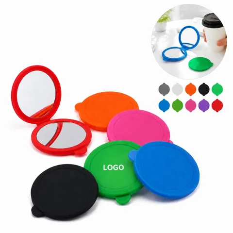 Custom Silicone Compact Mirror with Logo for Events & Gifts
