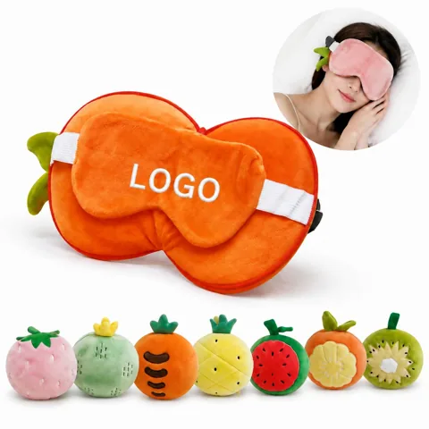Soft Plush Eye Mask Pillow Set, Zippered Convertible Toy