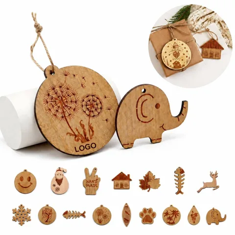 Custom Wooden Shape Tags with Rope for Crafts, Gifts & Decor