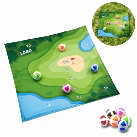 Self Stick Ball Toss Game Kit with Printed Mat, Hanging