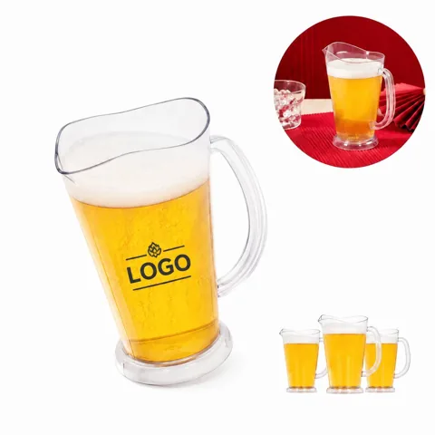 Clear Plastic Beer Pitcher Durable Beverage Dispenser Party