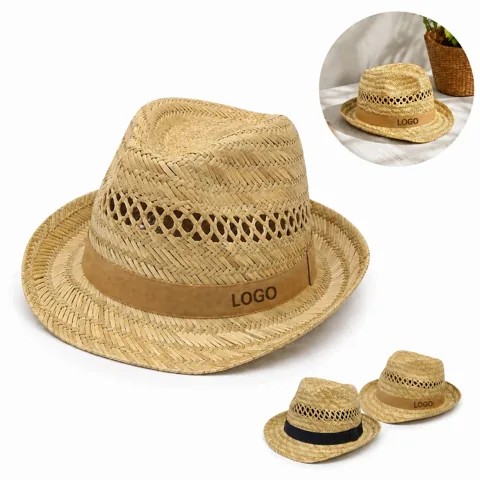 Handcrafted Straw Sun Hat Wide Brim Beach Headwear