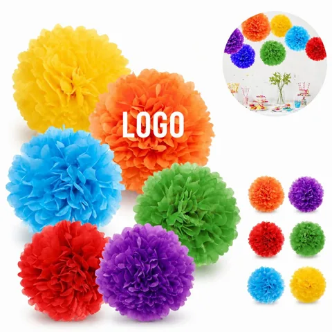 Paper Pompom Party Decoration Hanging Ornament Single