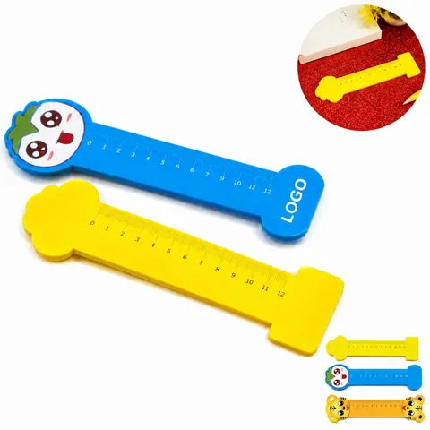 Plastic Bookmark with Ruler, Flexible Measuring Tool