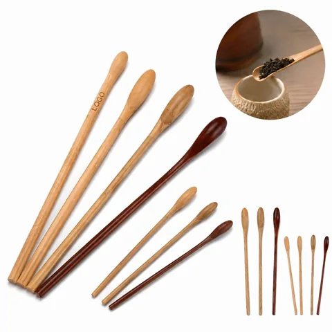 Eco Friendly Wooden Spoons for Coffee, Ice Cream & Cold