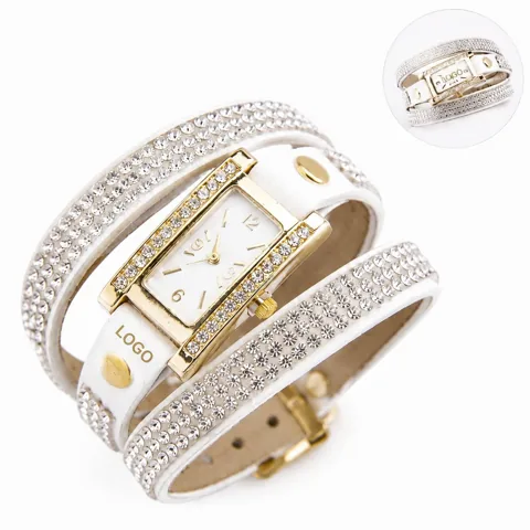 Elegant Rhinestone Wrap Bracelet Watch for Women