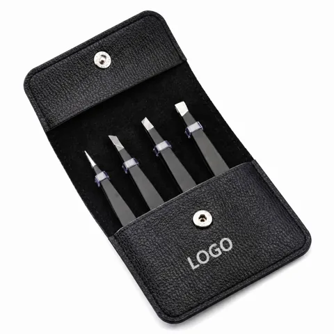 Precision Stainless Steel Slant Tip Tweezers for Eyebrow