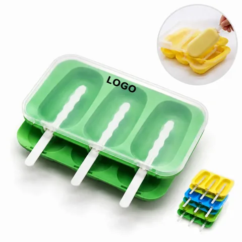 Silicone Horizontal Ice Pop Mold, 3-Cavity Easy Release