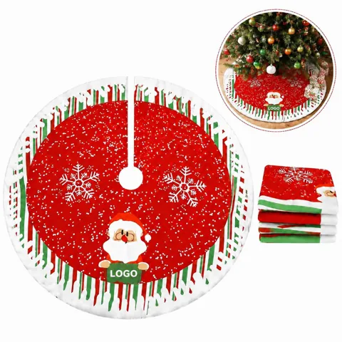 Plush Faux Fur Christmas Tree Skirt for Holiday Home Decor