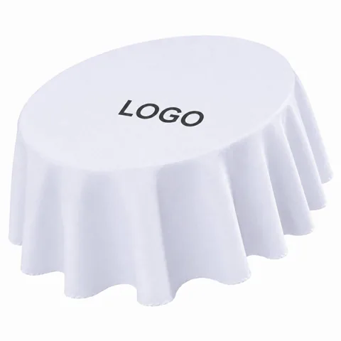 Round Polyester Dining Tablecloth for Indoor Outdoor Use