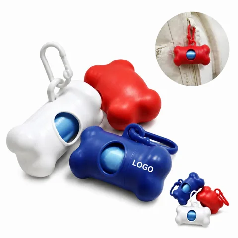 Dog Poop Bag Roll Holder with Leash Clip Dispenser Pouch