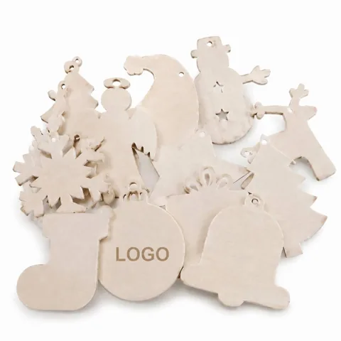Natural Wood Hanging Cutouts 6 Shapes 60pc for DIY Crafts