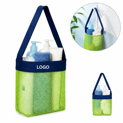 Mesh Seashell Beach Bag with Carry Handle, Sand-Proof Open