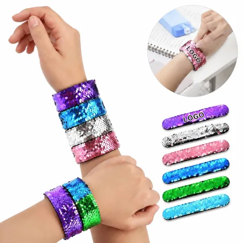 Reversible Sequined Mermaid Slap Bracelet, Soft
