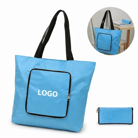 Collapsible Waterproof Grocery Tote with Storage Pouch