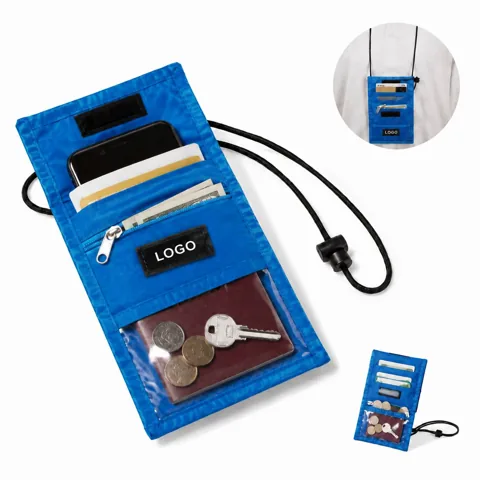Neck Wallet Badge Holder with Clear ID Window Travel