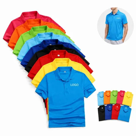 Slim Fit Quick Dry Polo Shirt 3-Button Golf Tennis Casual