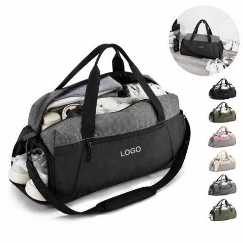 Lightweight Foldable Travel Duffel Bag with Shoe