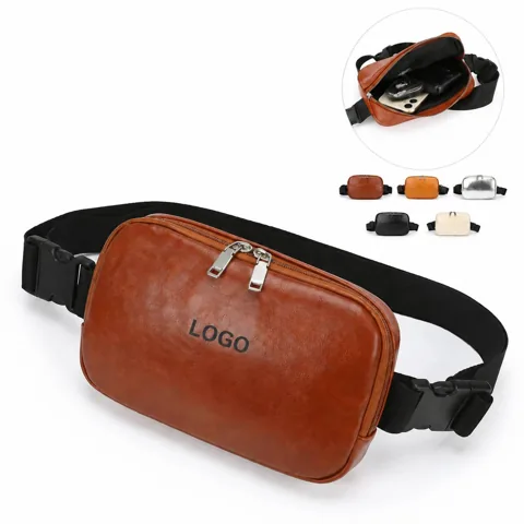 Minimalist PU Crossbody Chest Pack with Adjustable Strap
