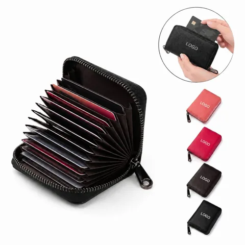 PU Leather Compact 18 Slot Card Wallet with Cash Pockets