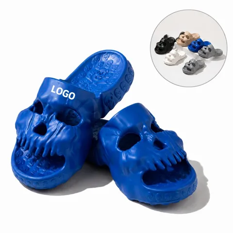 Skull Motif Slide Sandals Lightweight EVA Quick Dry Casual