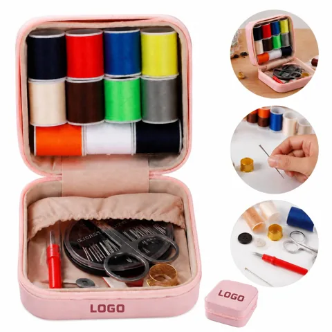 48 Piece Travel Sewing Kit with Scissors, Thread & Needles