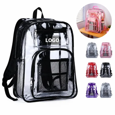 Clear PVC Backpack for School, Work & Security Check