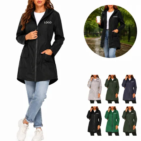 Women's Breathable Waterproof Hooded Rain Jacket