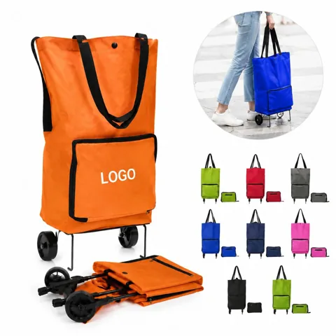 Collapsible Shopping Trolley Bag with Wide Durable Wheels