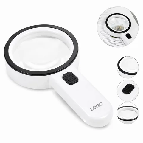 Handheld 30x LED Reading Magnifier with 12 Bright Lights