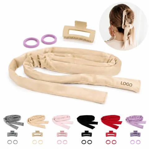 Plush Velour Heatless Curling Wrap for Bouncy Overnight