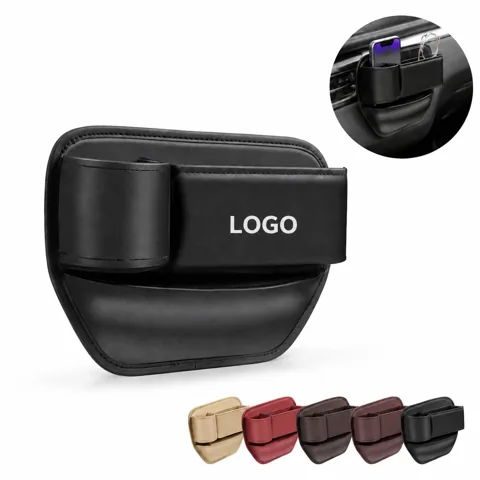 Premium Leather Car Seat Gap Filler Organizer
