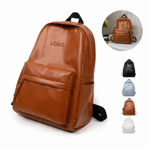 Waterproof PU Leather Laptop Daypack for Travel