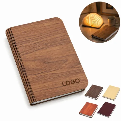 Folding Maple Wood Book Lamp with 8 Colors for Reading