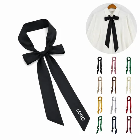 Satin Silk Long Skinny Scarf Women Wedding Party Accessory