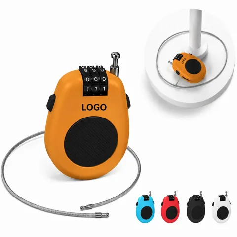 Retractable Steel Cable Combination Security Lock with ABS
