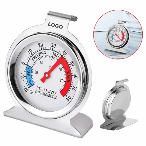 Refrigerator Freezer Thermometer with Large Blue Red Dial