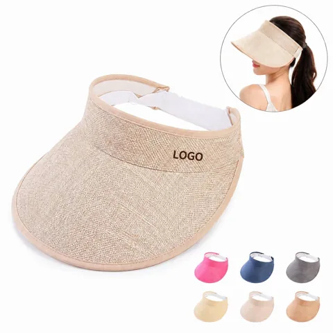 Quick Dry Linen Visor Hat Wide Brim Sun Shield