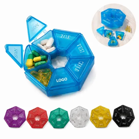 7 Day Pill Organizer with Lockable Lid, Food Grade Travel